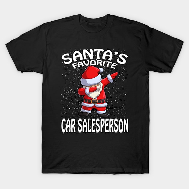 Santas Favorite Car Salesperson Christmas T-Shirt by intelus